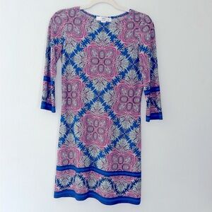Wisp Petites Stitch Fix Women’s Blue and Pink Paisley Print Dress, Like NEW!